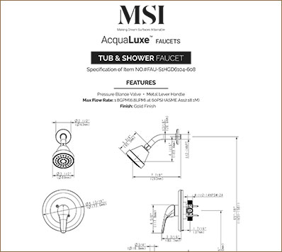 SPECIFICATIONS SHEET