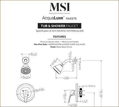 SPECIFICATIONS SHEET