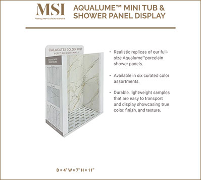 AQUALUME™ MINI TUBS AND SHOWER PANELS