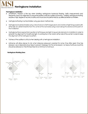 HERRINGBONE INSTALLATION