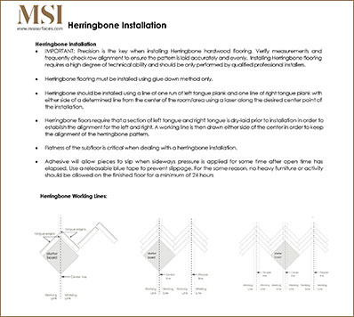 HERRINGBONE INSTALLATION