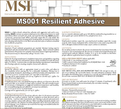MS001 Resilient Adhesive