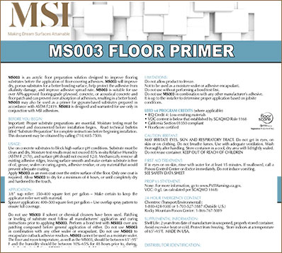 MS003 Floor Primer