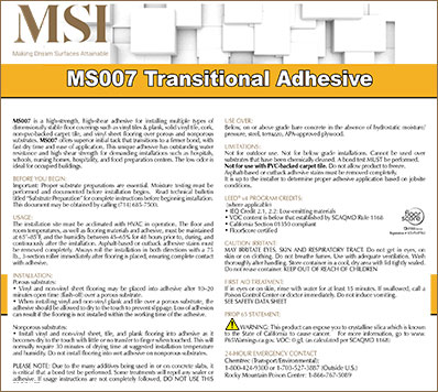 MS007 Transitional Adhesive