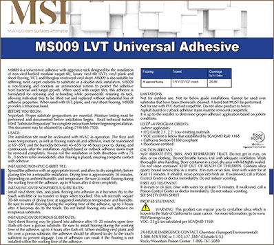 MS009 Lvt Universal Adhesive