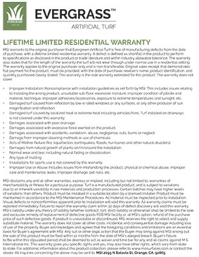 Lifetime Limited Residential Warranty