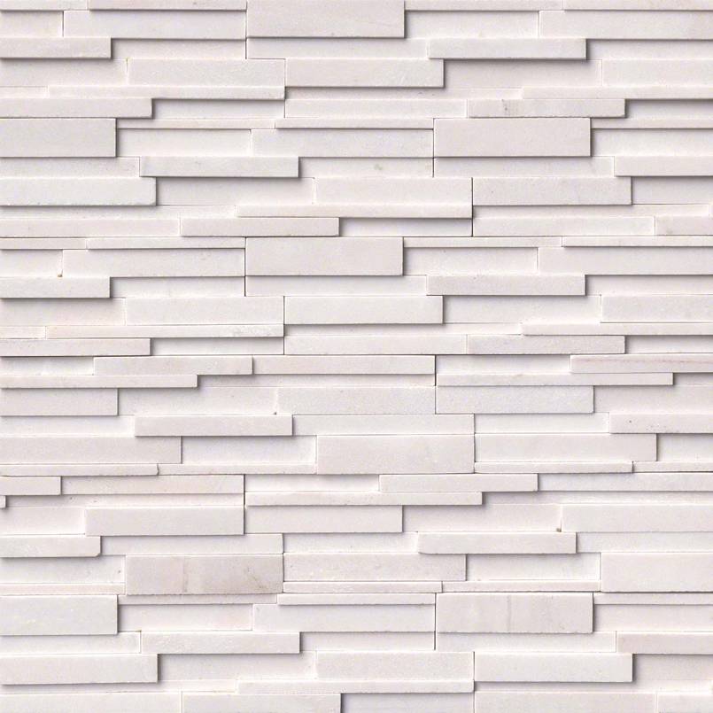 Arctic White 3D Honed Stacked Stone