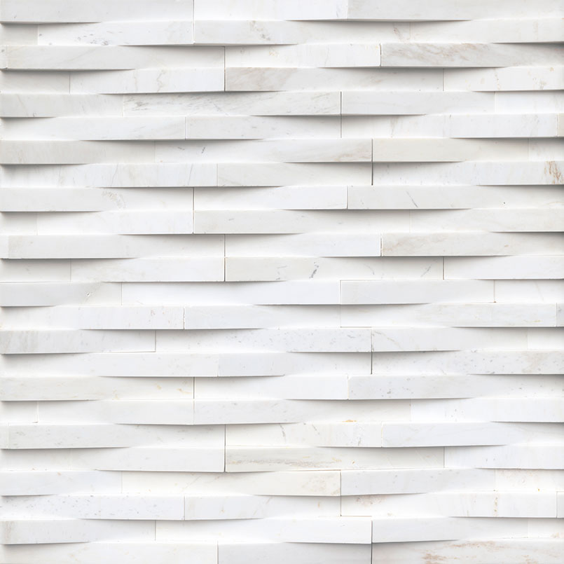 Cosmic White 3D Wave Stacked Stone