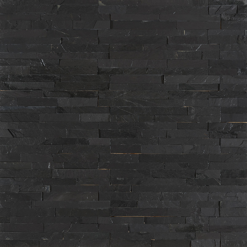 Premium Black Mini Stacked Stone Panels Sealed Enhanced Sealed & Enhanced