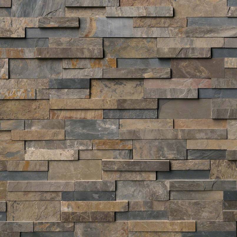 Rustic Gold Stacked Stone Detail