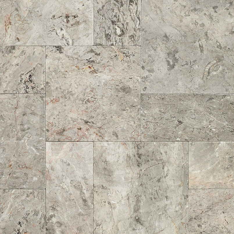 Silver Leaf Marble Pavers Wet