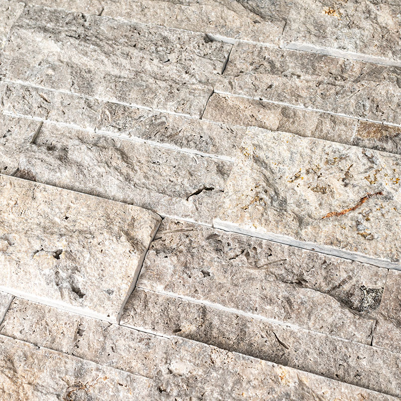 XL Silver Travertine Stacked Stone Iso