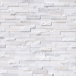 Arctic White Multi Finish Stacked Stone Panels