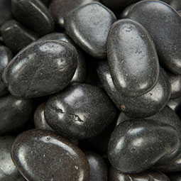 Black Polished Beach Pebbles For Landscaping Rock