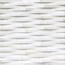 Cosmic White 3D Wave Stacked Stone Panels