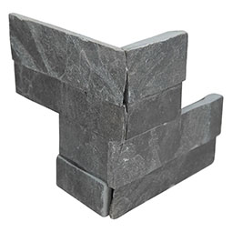 Premium Black Mini Stacked Stone Corner