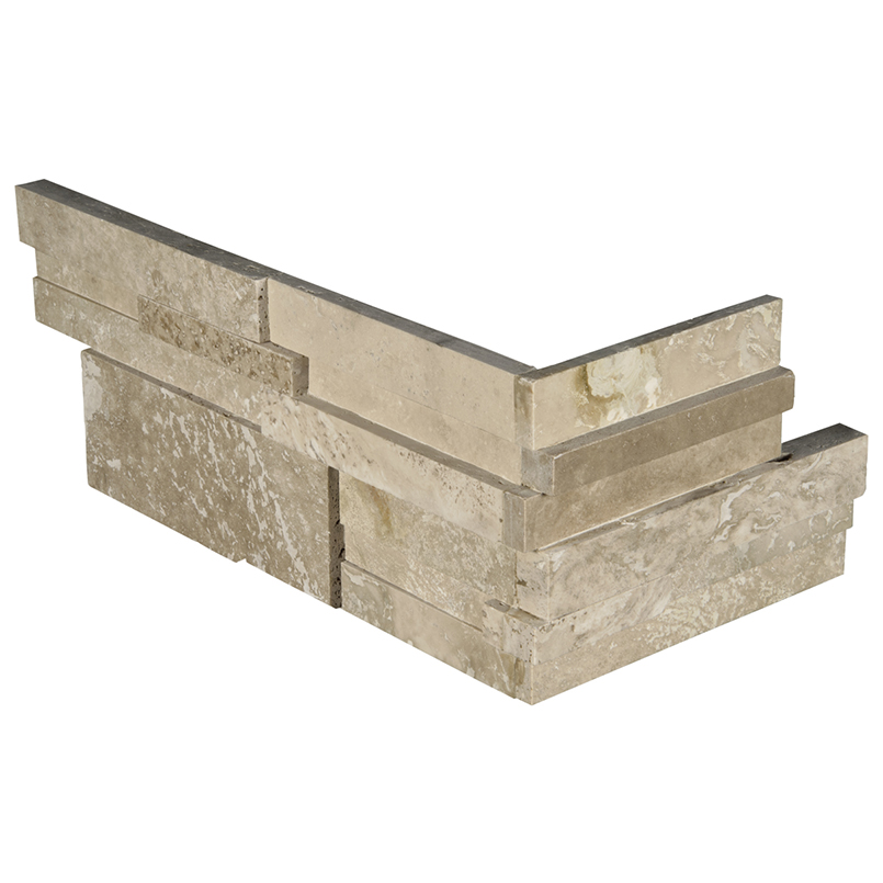 Durango Cream 3D Honed RockMount Stacked Stone Panels 6x12x6 Corner