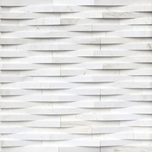 Indoor/Outdoor Stacked Stone Panels:Cosmic White 3d Wave