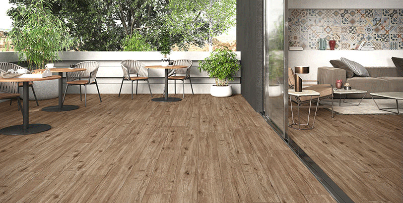 Matching Indoor LVT Flooring and Outdoor Pavers