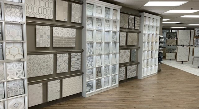 Mosaic tile samples in MSI Toronto showroom