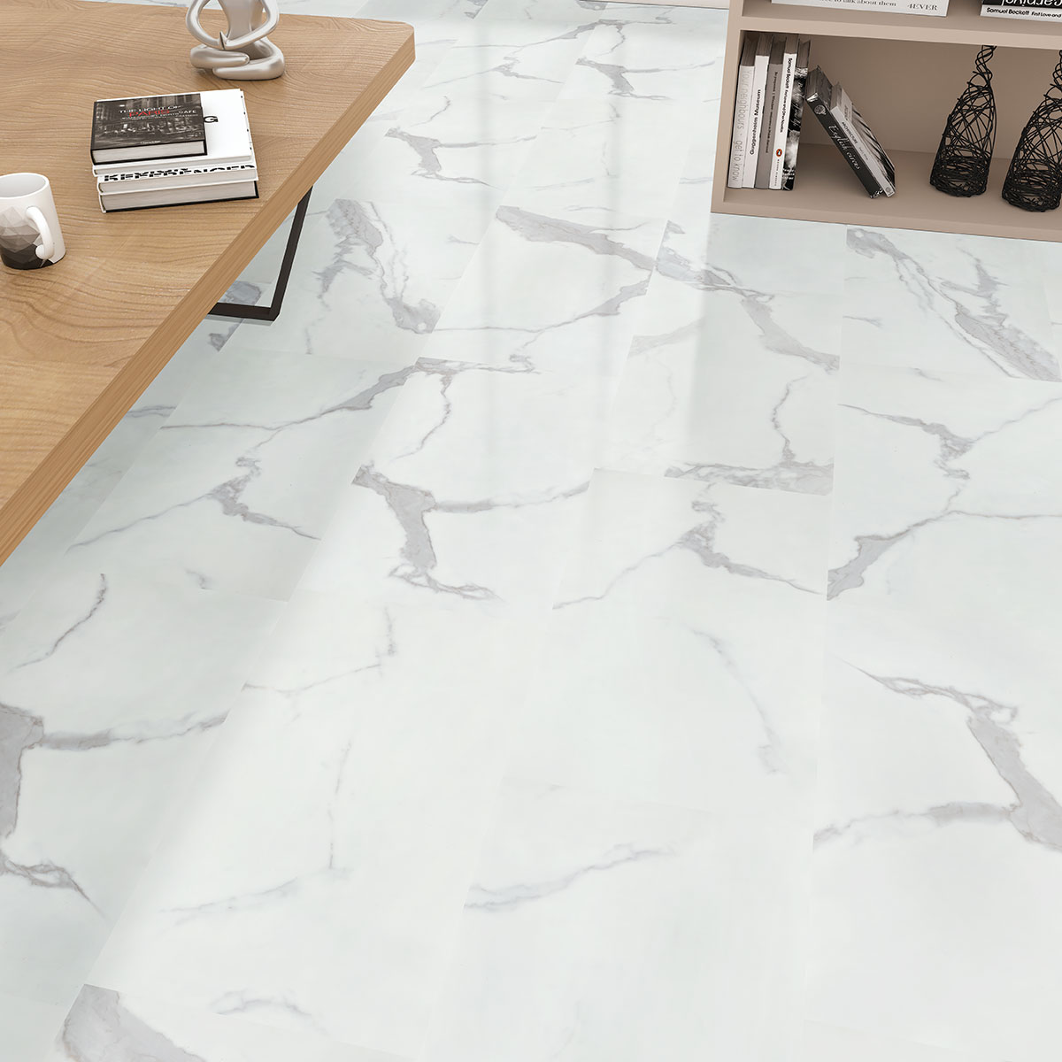 White Marble Effect Luxury Vinyl Flooring Tile At Shelley Mccleskey Blog 