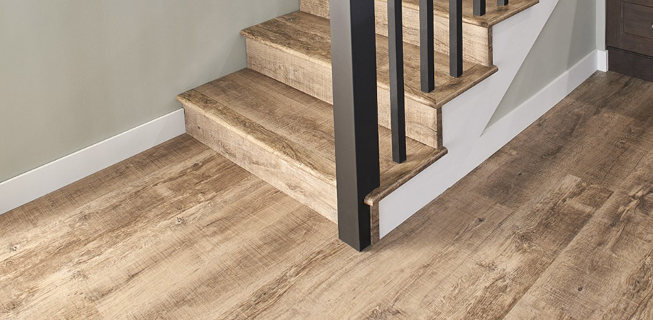 vinyl plank flooring on stairs