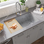 Black quartz composite kitchen sink