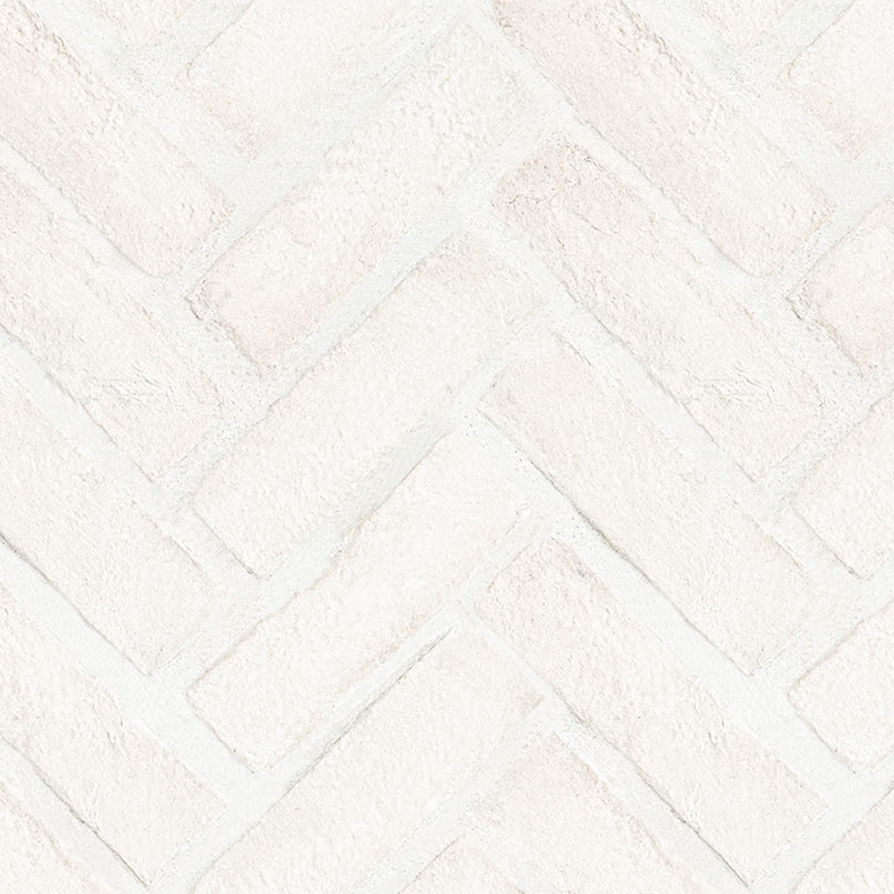 Alpine White Clack Herringbone Brick Tile 