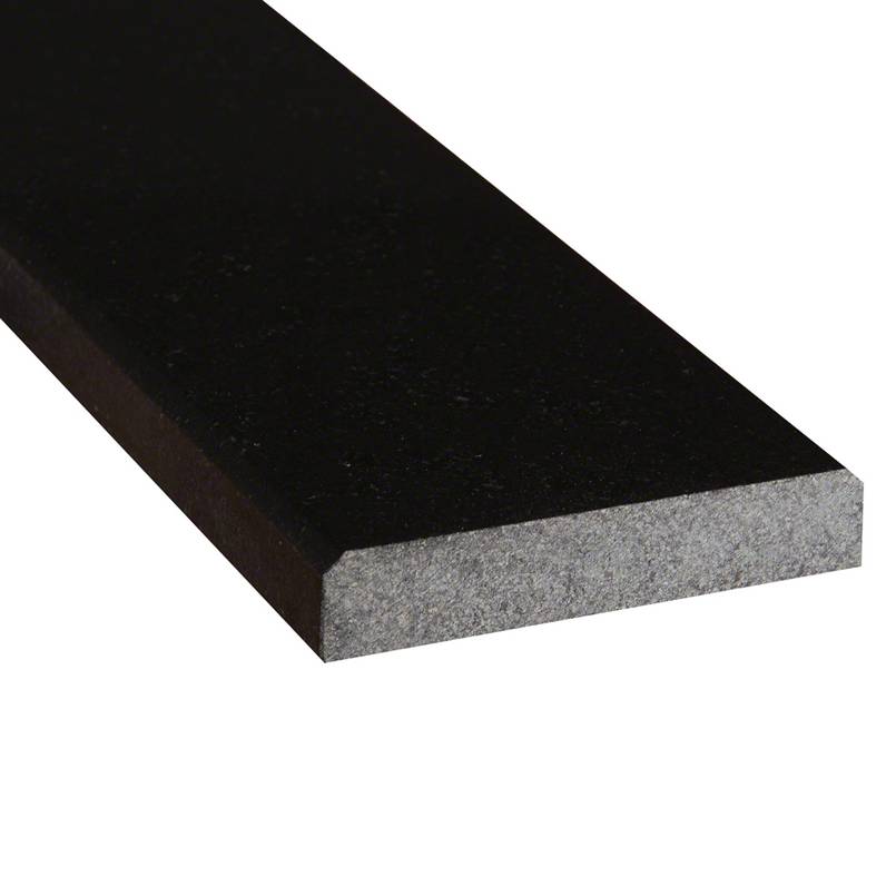 Black Granite 5x36x0.75 Polished Double Beveled Threshold Detail