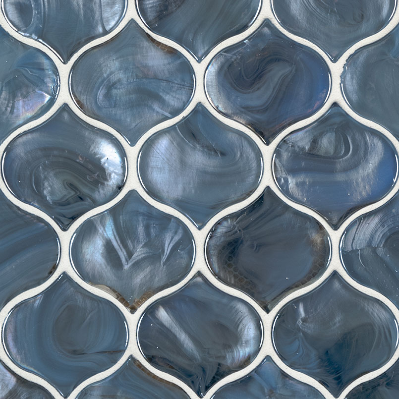 Blue Shimmer Arabesque Tile Detail