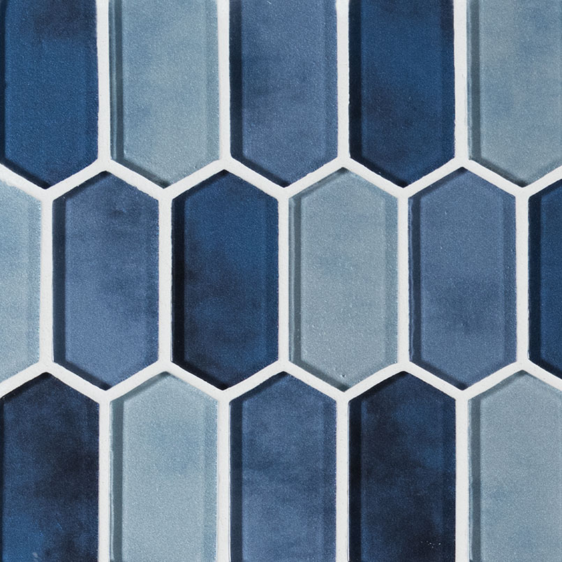 Boathouse Blue Picket Glass Tile swatch