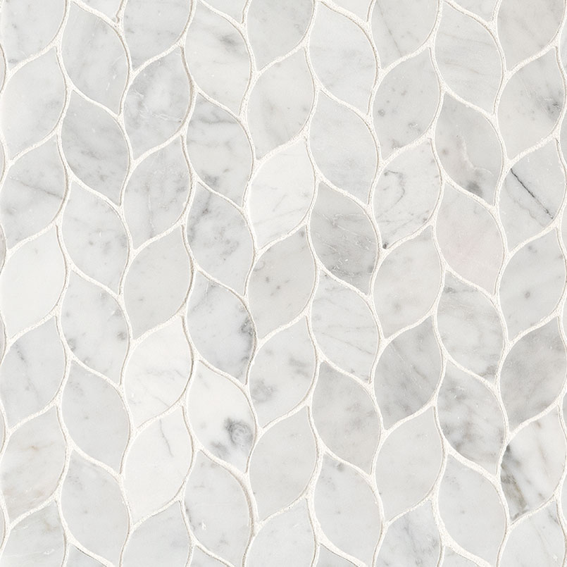 Carrara White Blanco Pattern Honed Detail