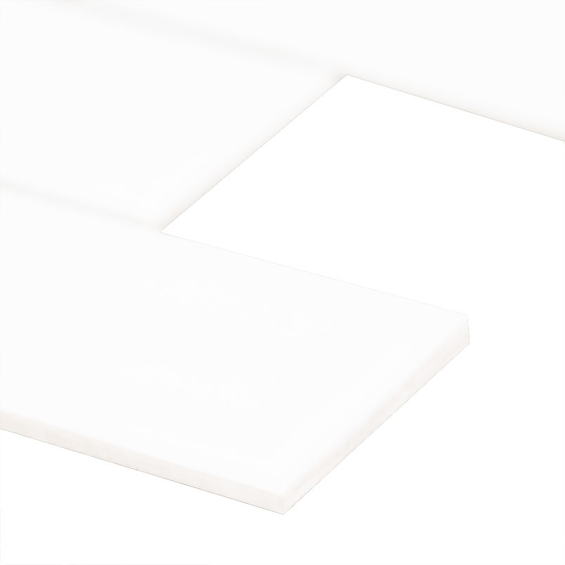 White 2X4 Beveled Glossy Tile Edge