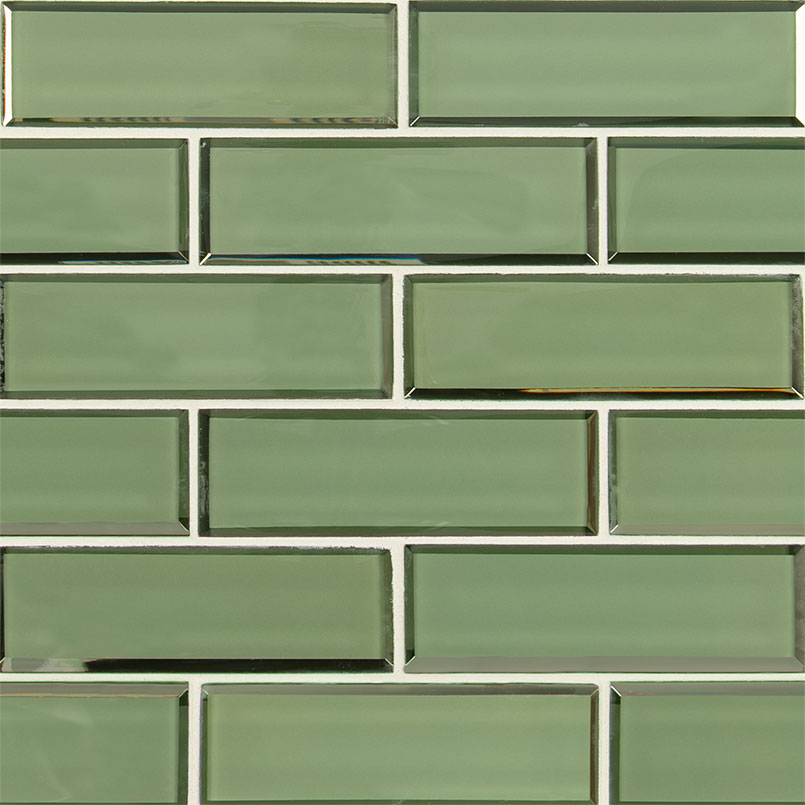 Evergreen Beveled Subway Tile 2x6 swatch