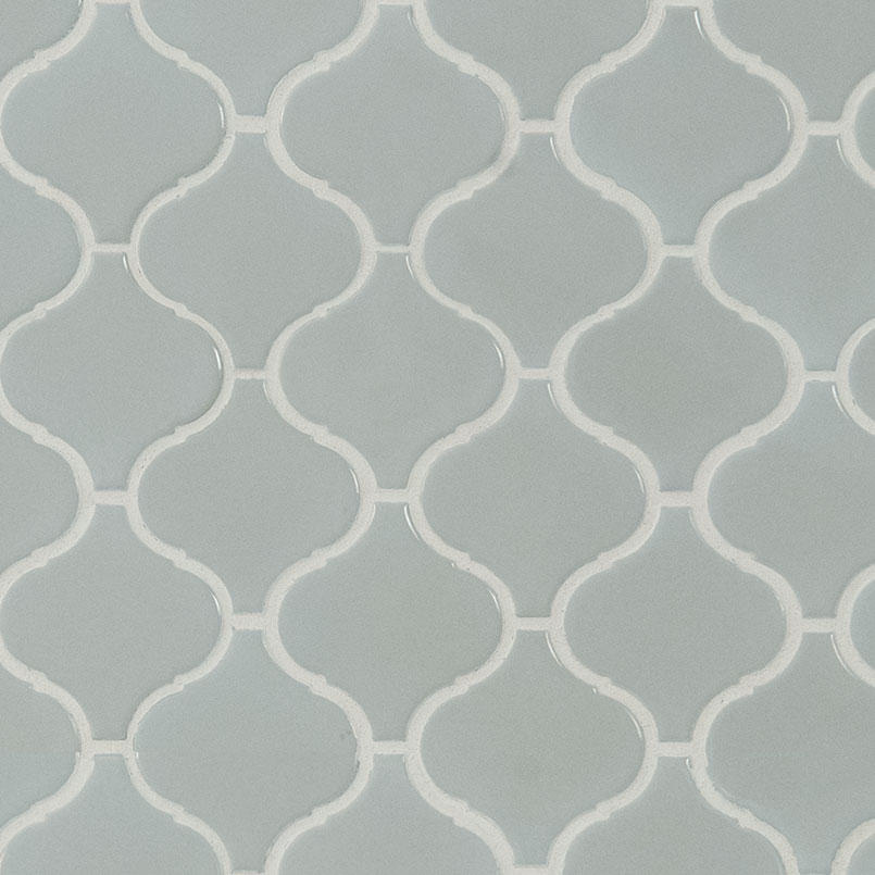 Gray Glossy Arabesque Mosaic Detail