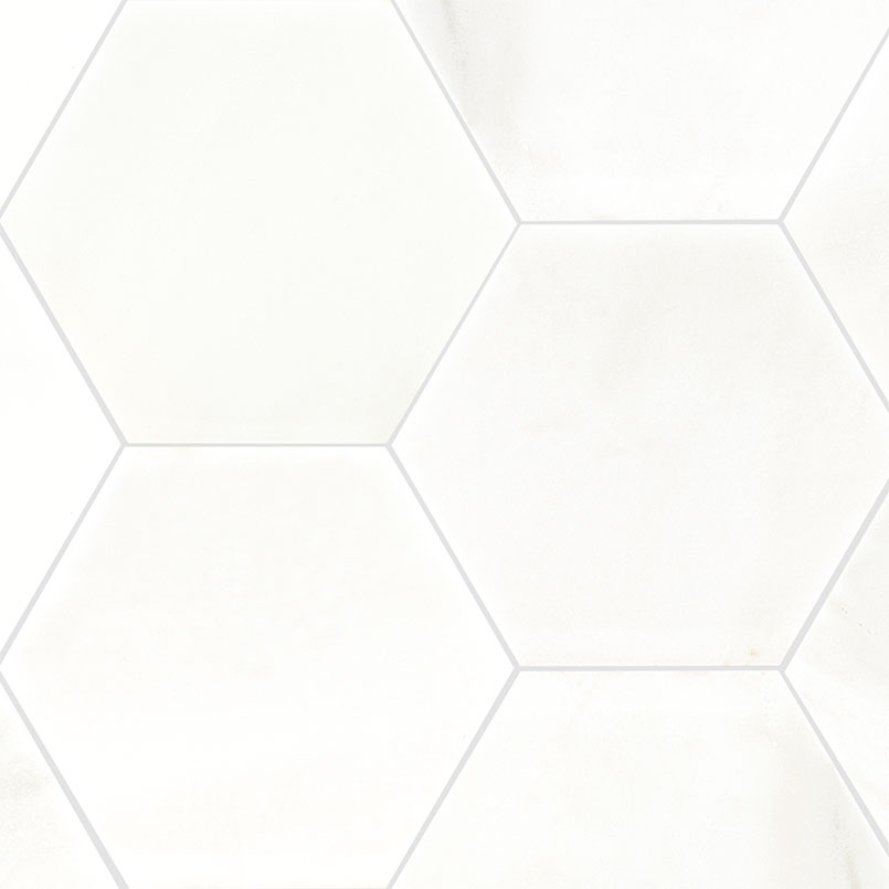 Greecian White 8" Hexagon Polished