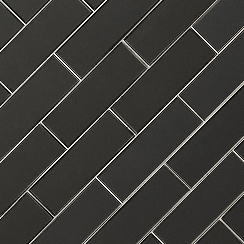 Metallic Gray Bevel Tile 4x12 swatch