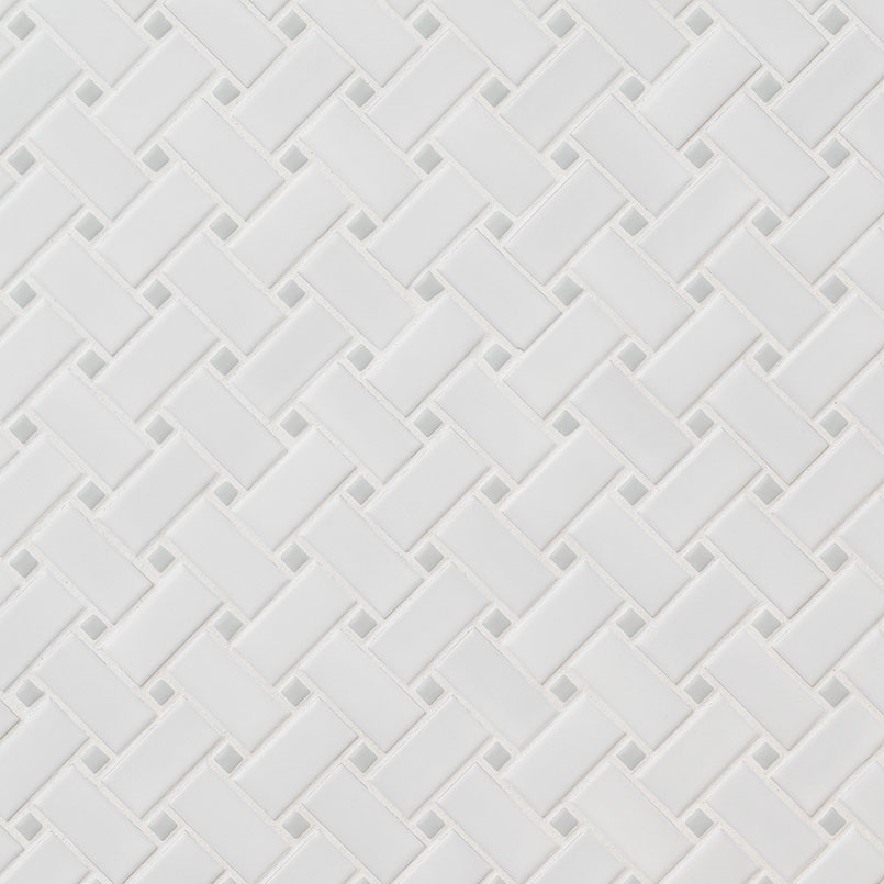White and Gray Matte Basketweave 6mm