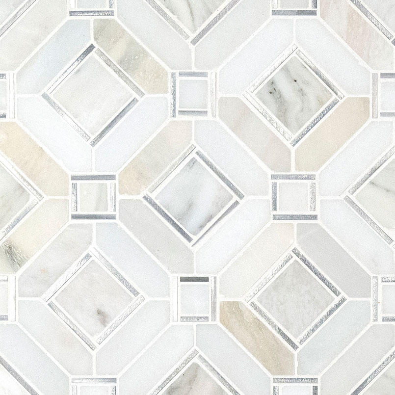 Milano Silver Pattern backsplash tile