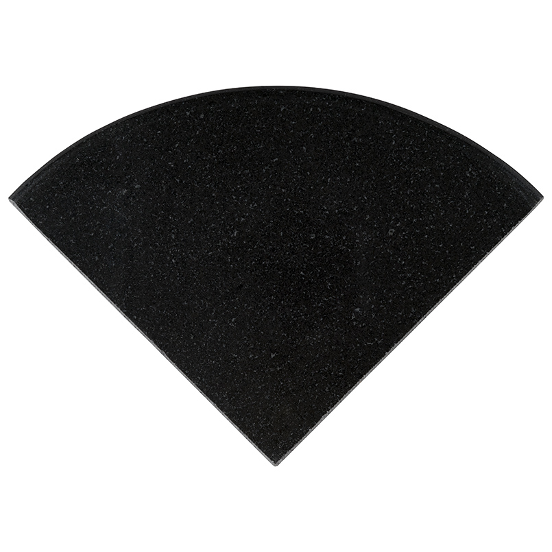 Premium Black 9" Radius Cornershelf Polished Detail