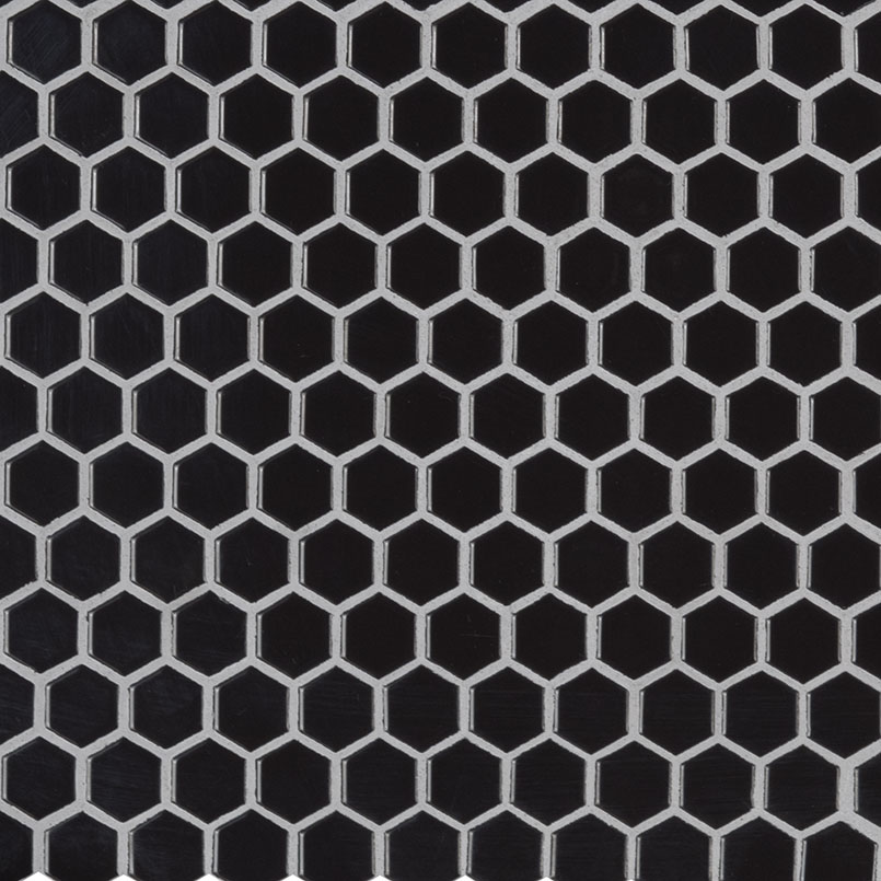 Retro Nero 1" Hexagon 6mm Glossy Detail