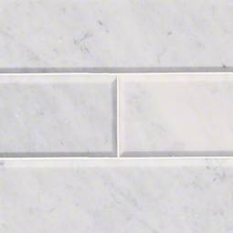 Arabescato Carrara Beveled Backsplash Tile