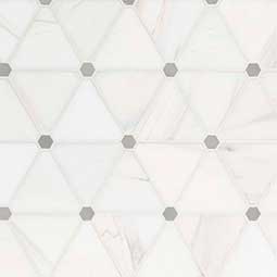 Bianco Dolomite Pinwheel Polished geometric tile pattern