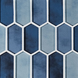 Boathouse Blue Picket Glass Tile