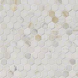 Calacatta Gold 1” Hexagon Mosaic Tile