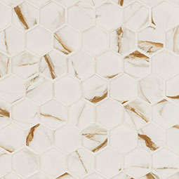 Calacatta Gold Matte 2" Hexagon Tile Thumb