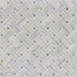 Carrara White Basketweave Pattern Polished Tile