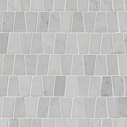 Carrara White Trapezoid Pattern Polished