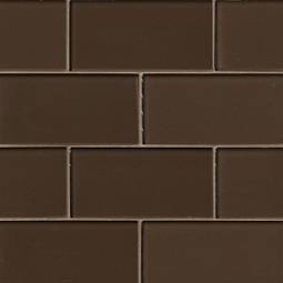 Cinnamon Glass Subway Tile 3x6