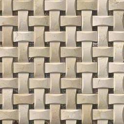 Crema Basketweave Arched Pattern Polished